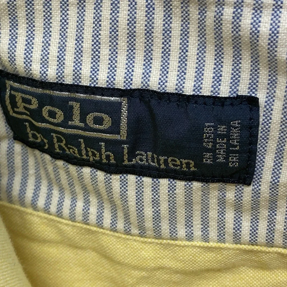 As Is Polo Ralph Lauren Yellow Flat Front Shorts Mens 33 34 Waist 9